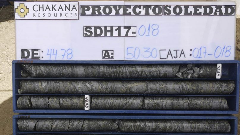 Chakana Copper amplía sus derechos mineros en proyecto Soledad, en Áncash