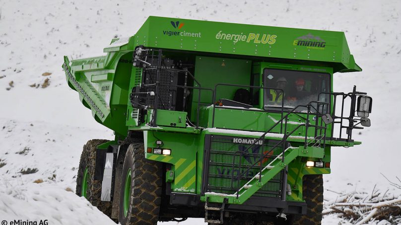 eDumper, el volquete eléctrico de 50 toneladas que prueban en una cantera suiza
