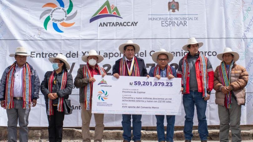 Antapaccay entrega más de S/59 millones para el desarrollo de Espinar