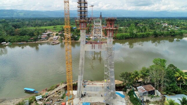 Construcción del puente Huallaga tiene un avance de más del 57%, obra de S/159.5 millones