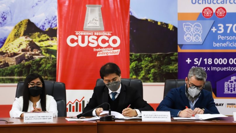 Hudbay destinará cerca de S/33 millones para obras de agua potable y salud en Chumbivilcas